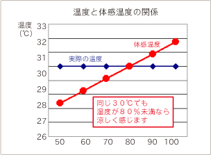 温度と体感温度の関係